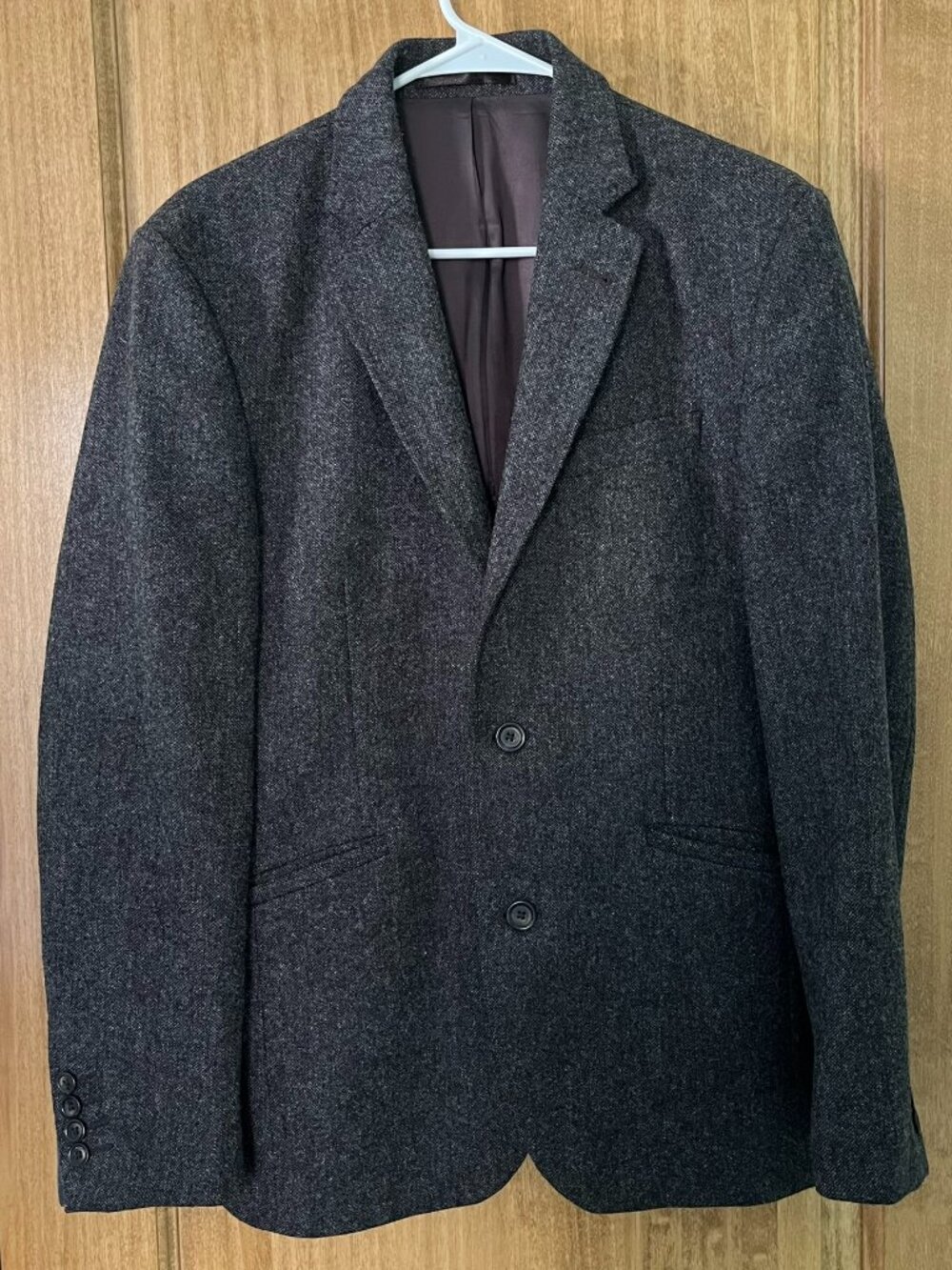 Nigel Hall | Shetland Wool Herringbone Tweed Blazer Jacket Gray | Size 38